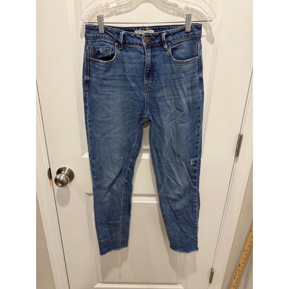 Unpublished Womens Jeans Raw Frayed Hem Blue 28